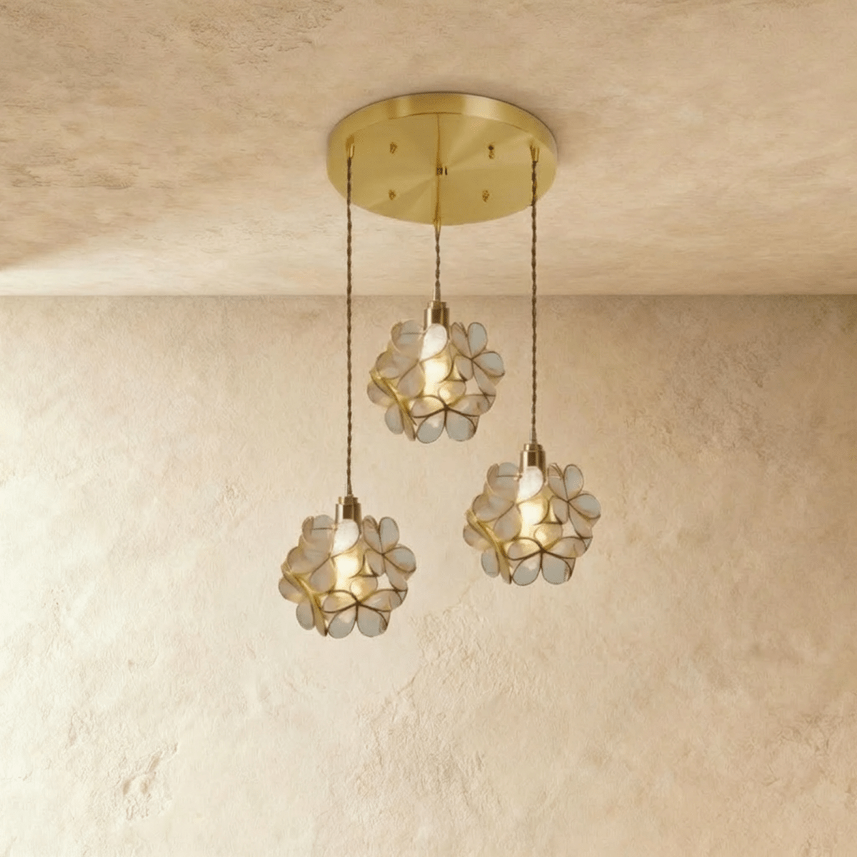 Petal Glow Stained Glass Pendant Light With Floral Bloom Motif