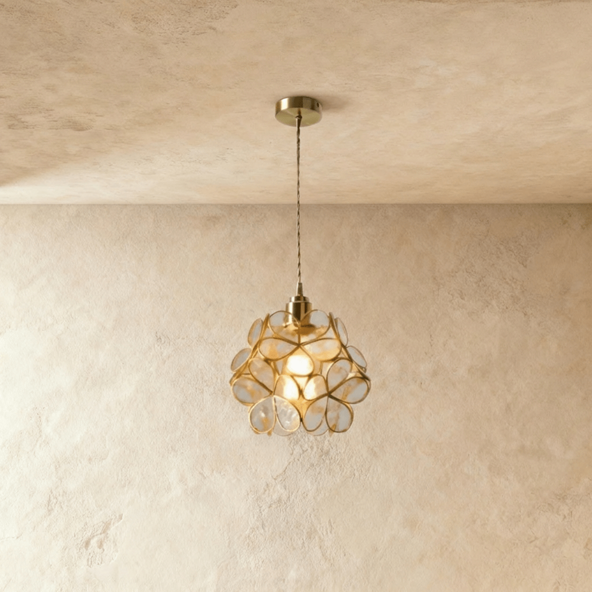 Petal Glow Stained Glass Pendant Light With Floral Bloom Motif