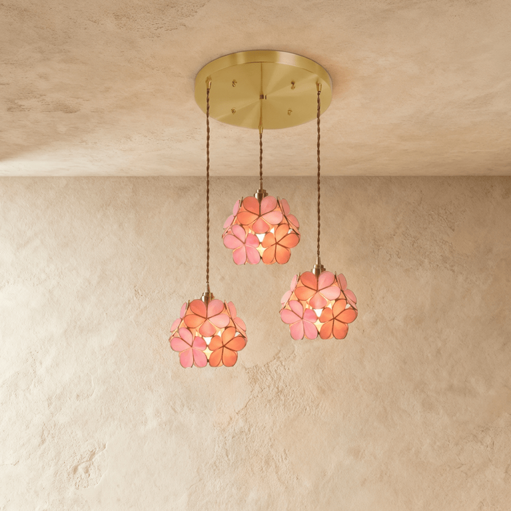 Petal Glow Stained Glass Pendant Light With Floral Bloom Motif