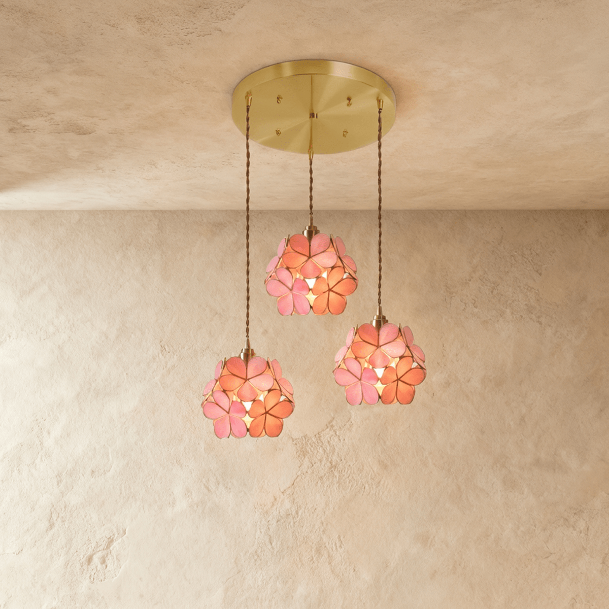 Petal Glow Stained Glass Pendant Light With Floral Bloom Motif
