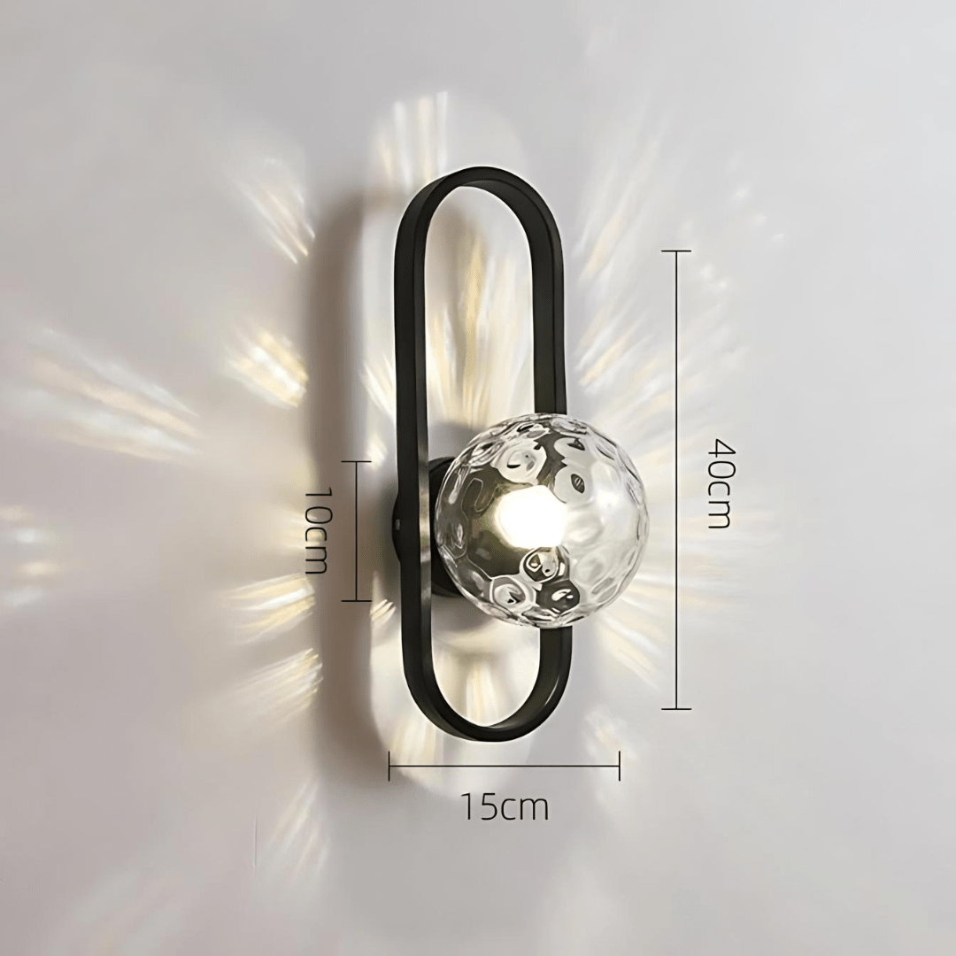 Vägglampa i frostat glas, Aurelin-kollektionen, upp- och nedåtriktat ljus