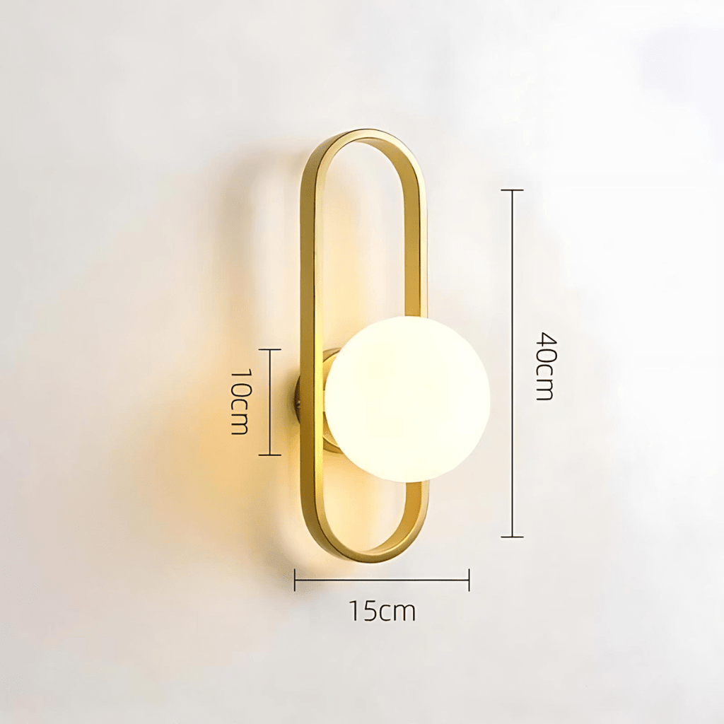 Vägglampa i frostat glas, Aurelin-kollektionen, upp- och nedåtriktat ljus