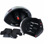 Capacete integral de motociclista com viseira dupla, certificado DOT, preparado para o inverno