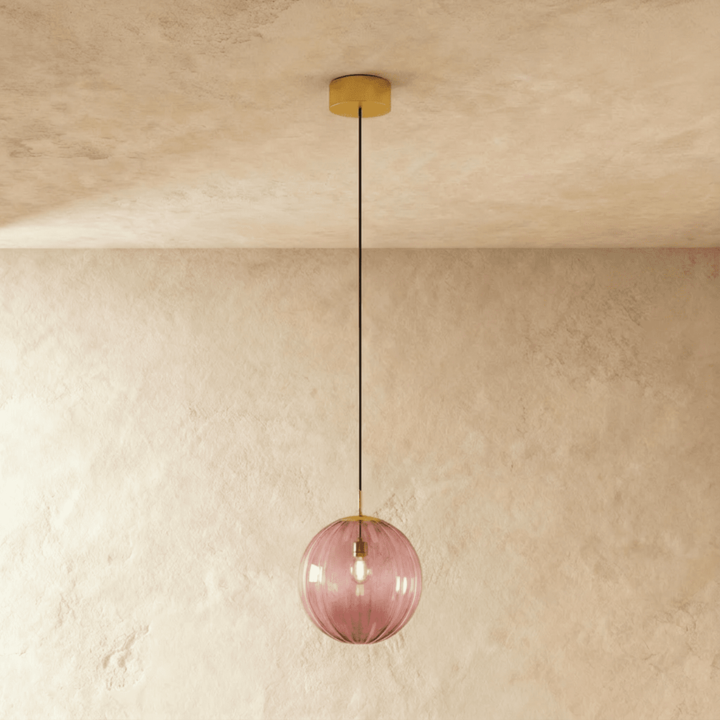AuraSphere Glass Orb Pendant Light With Colored Shade