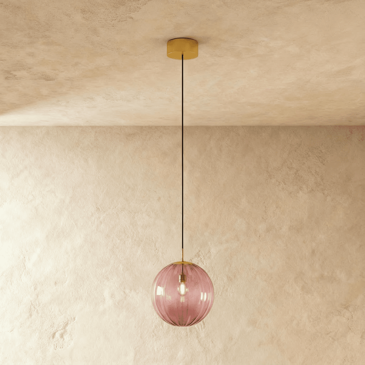 AuraSphere Glass Orb Pendant Light With Colored Shade