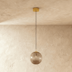 AuraSphere Glass Orb Pendant Light With Colored Shade