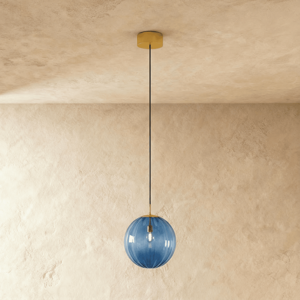 AuraSphere Glass Orb Pendant Light With Colored Shade