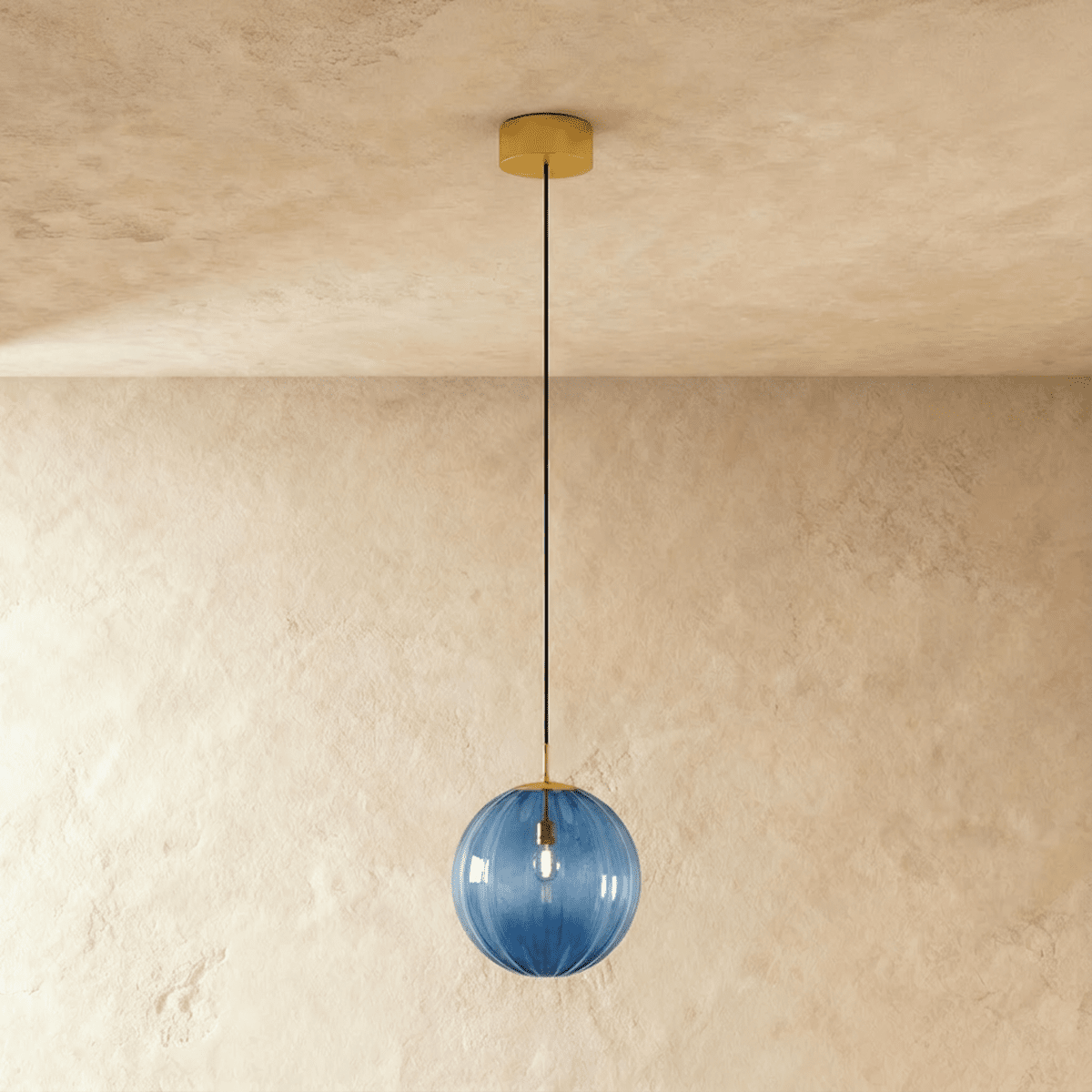 AuraSphere Glass Orb Pendant Light With Colored Shade