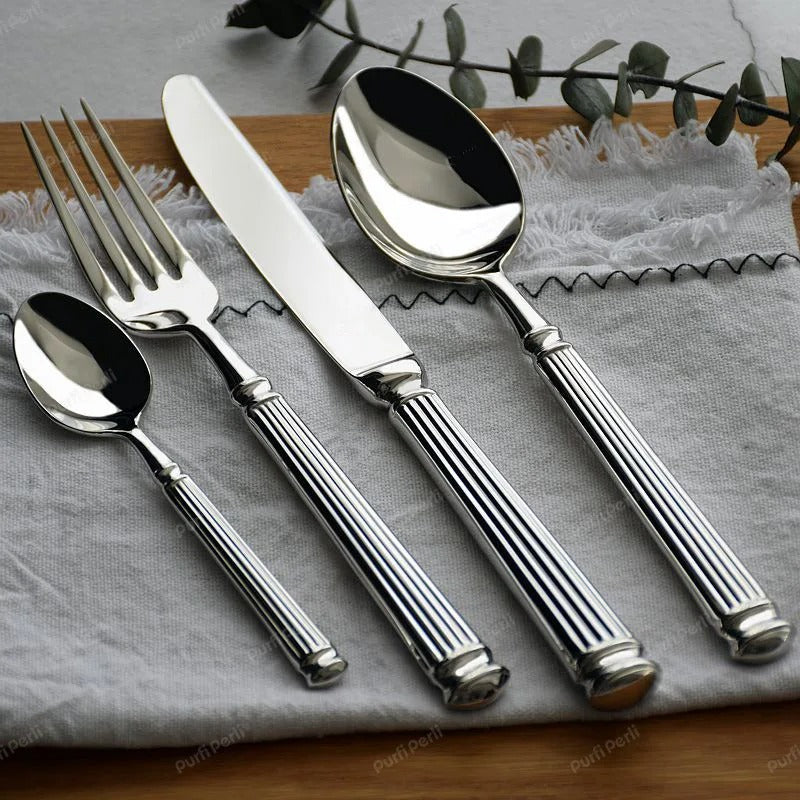 Bellemont Roman-Inspired Flatware Set, Heavyweight Cutlery, 4 or 20 Pieces
