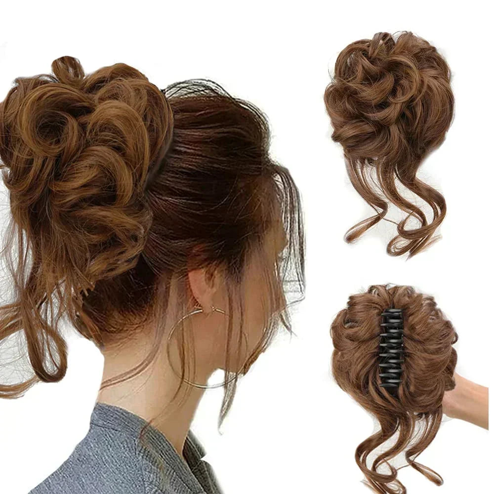 Curly Hair Bun – Clip-in Hair Piece with Volume and Natural Look