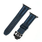 Marvelle rillede læderrem til Apple Watch med sommerfuglelås