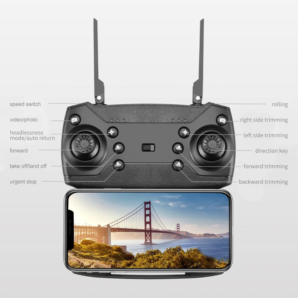 SkyNova Cuadricóptero portátil con Wi-Fi FPV y cámara HD 4K | Fioriscas