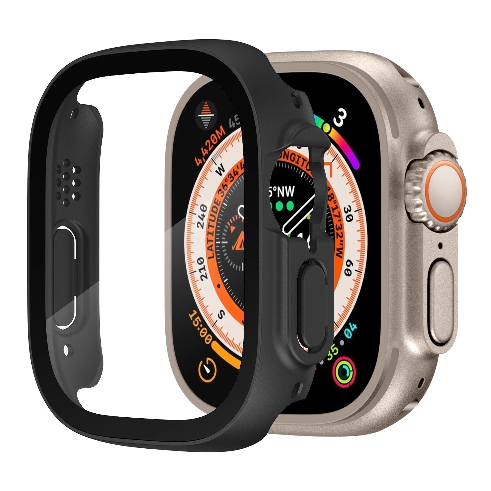 NovaGuard Snap-On Apple Watch Case With Tempered Glass Screen Cover