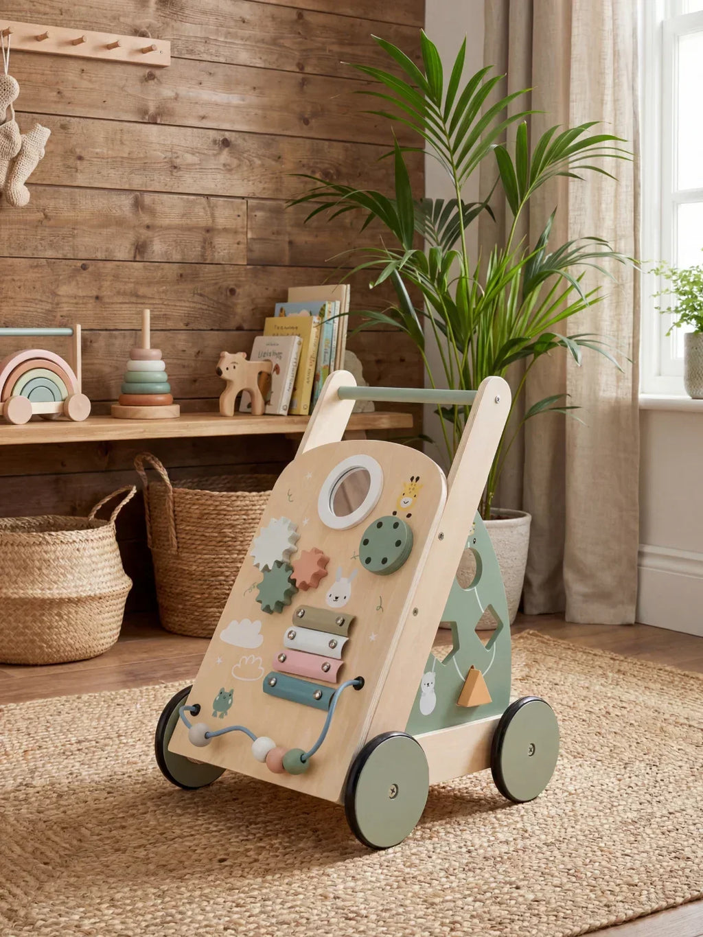 Kompakter Lauflernwagen aus Holz im nordischen Design | Fioriscas