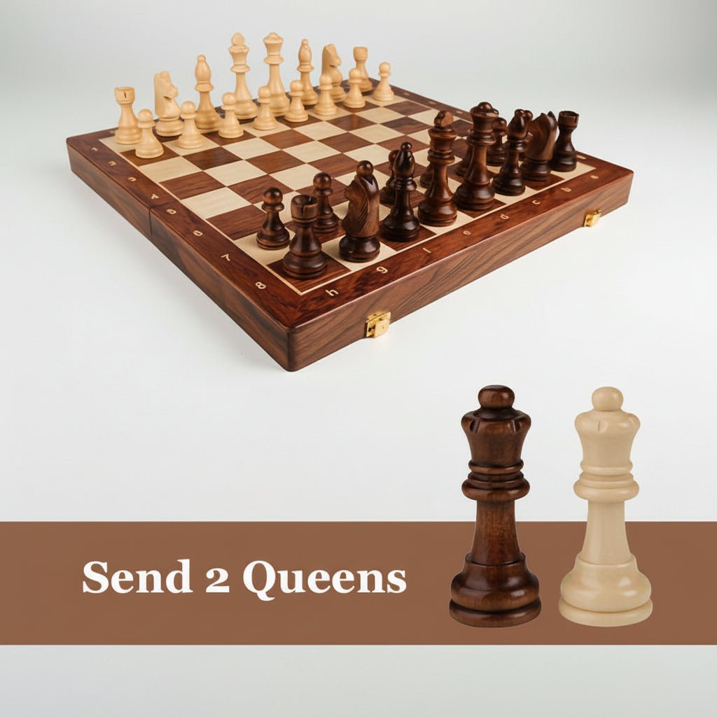 Chess Set, Solid Wood Tournament Board, Classic Hand-Carved Pieces