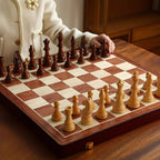Chess Set, Solid Wood Tournament Board, Classic Hand-Carved Pieces