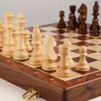 Chess Set, Solid Wood Tournament Board, Classic Hand-Carved Pieces