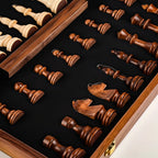 Chess Set, Solid Wood Tournament Board, Classic Hand-Carved Pieces