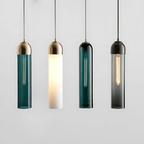 Suspension en verre Liora avec finition en métal poli