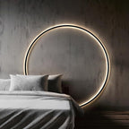 Round LED Wall Light, NovaHalo LumaNova, Black Minimalist Design