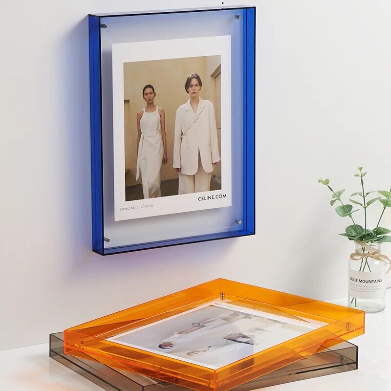 Acrylic Photo Frame for Wall Display, NovaGlass Multicolor Design