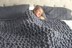 VeloraLoom Chunky Knit Throw Blanket for Sofa & Bed, Warm Soft