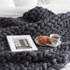VeloraLoom Chunky Knit Throw Blanket for Sofa & Bed, Warm Soft