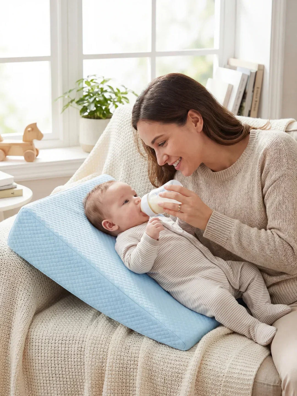 Memory Foam Wedge Pillow For Baby With Washable Cover