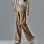 Maternity Pants, Wide-Leg Cotton Blend for Everyday Comfort