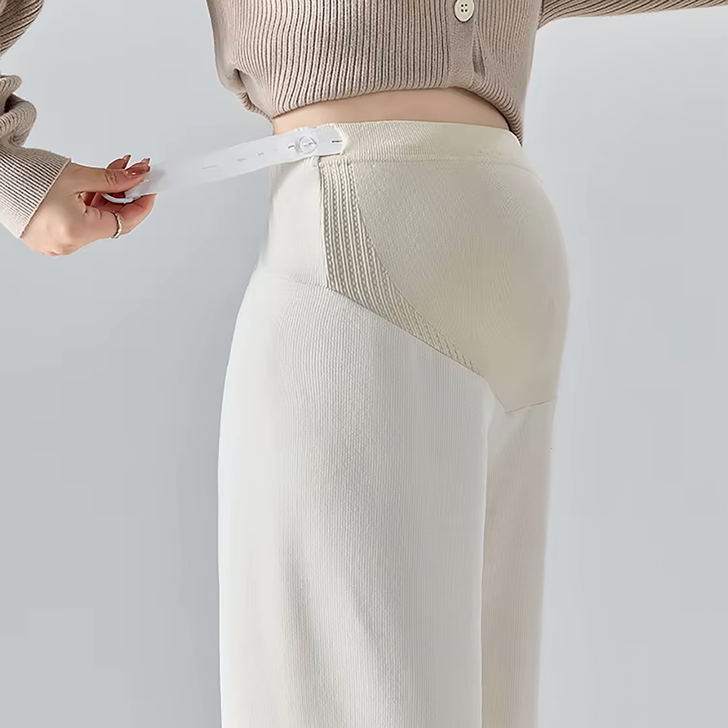 Maternity Pants, Wide-Leg Cotton Blend for Everyday Comfort