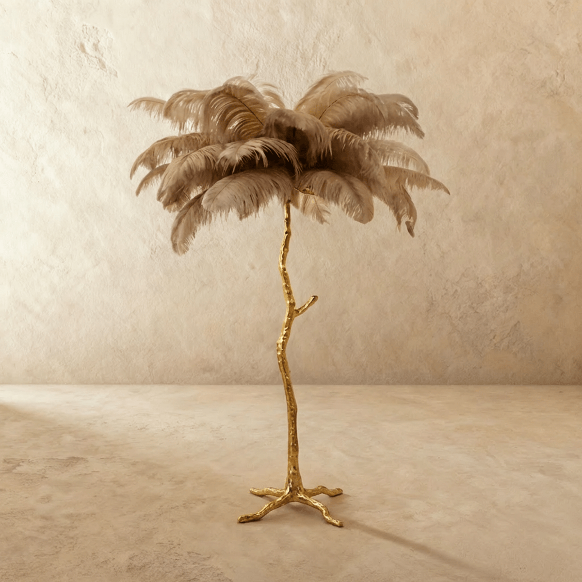 Lampada da terra Feathered Glam con velluto Glow Luxe Interiors