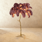 Lampada da terra Feathered Glam con velluto Glow Luxe Interiors