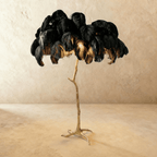 Lampada da terra Feathered Glam con velluto Glow Luxe Interiors