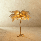 Lampada da terra Feathered Glam con velluto Glow Luxe Interiors