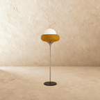 Lampa podłogowa Aurora Nova z kloszem ze szkła do wnętrz w stylu mid-century modern  