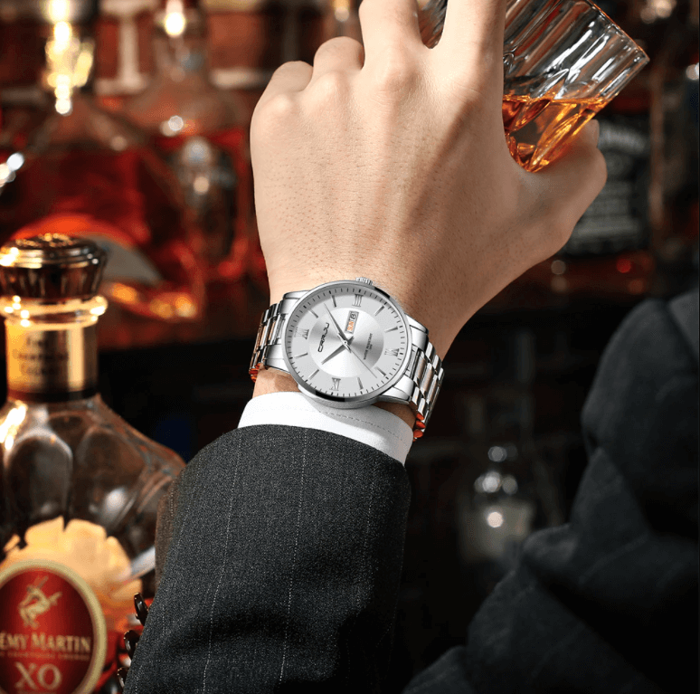 Men’s Stainless Steel Waterproof Sport Quartz Watch