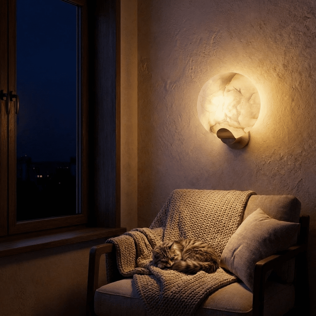 Ambienta Alabaster vägglampa för mysiga vardagsrum och hallar