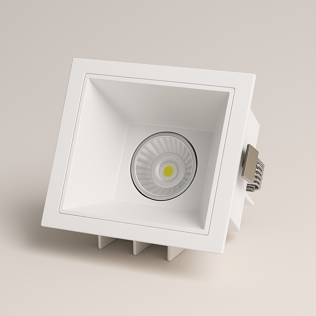 LumenForge Square IP65 infälld downlight med vit kant