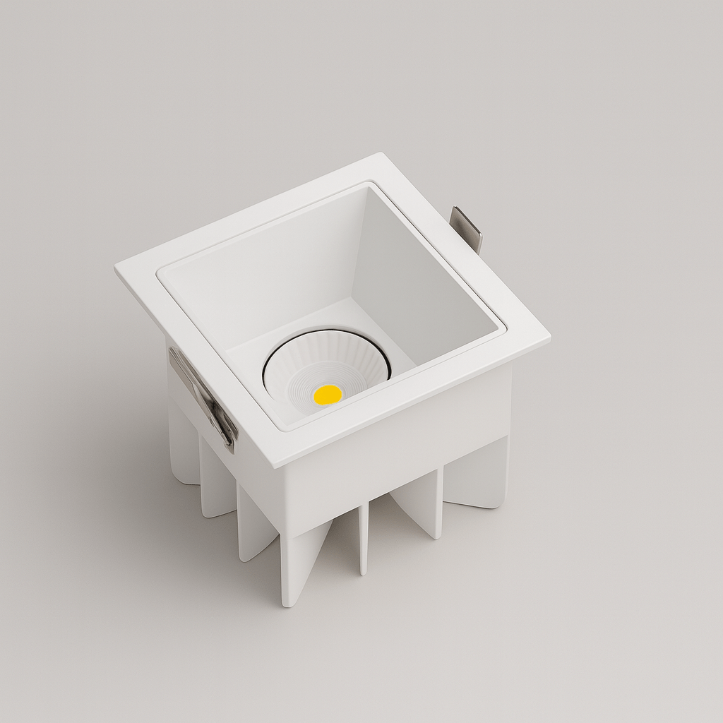 LumenForge Square IP65 infälld downlight med vit kant