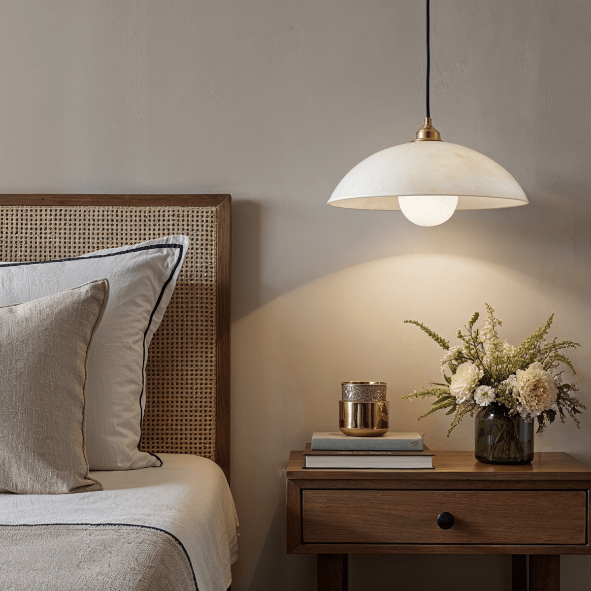 Lampa wisząca Aurora Alabaster Dome z ciepłym, ambientowym światłem