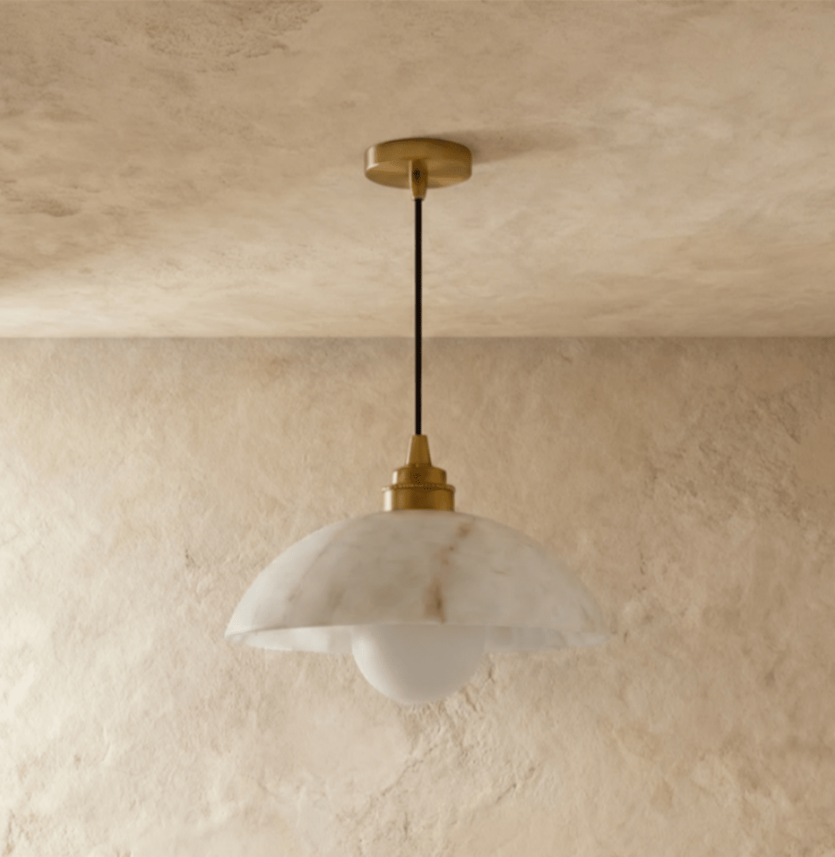 Lampa wisząca Aurora Alabaster Dome z ciepłym, ambientowym światłem
