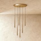 Candeeiro de Teto Moderno LumenCascade com Pendentes em Metal e Acrílico