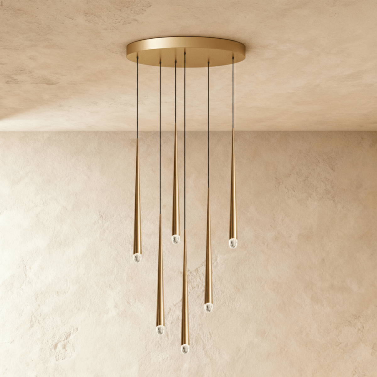 Candeeiro de Teto Moderno LumenCascade com Pendentes em Metal e Acrílico