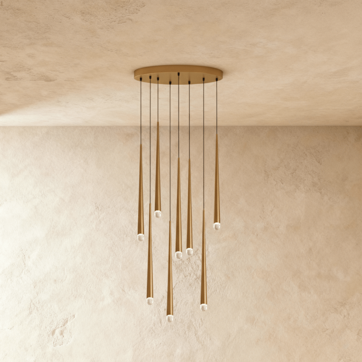 Candeeiro de Teto Moderno LumenCascade com Pendentes em Metal e Acrílico