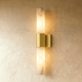 Aplique de pared Aurora de cobre y mármol para pasillos modernos