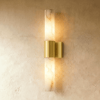 Aplique de pared Aurora de cobre y mármol para pasillos modernos
