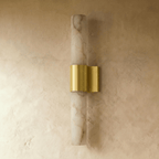Aplique de pared Aurora de cobre y mármol para pasillos modernos