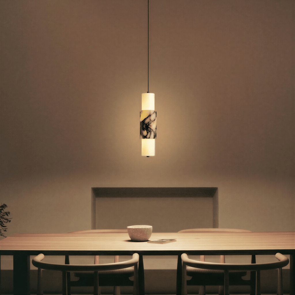 Organic Marble Vein Pendant Light With Architectural Diffused Glow