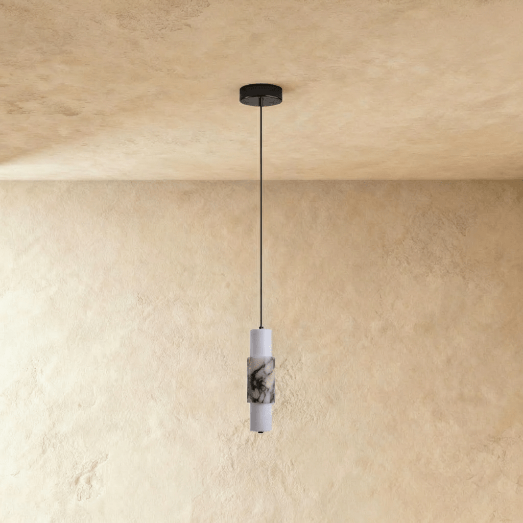 Organic Marble Vein Pendant Light With Architectural Diffused Glow