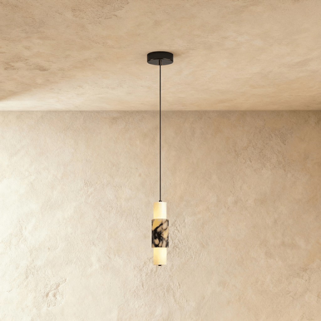 Organic Marble Vein Pendant Light With Architectural Diffused Glow